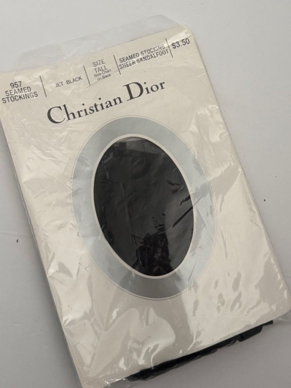 Dior Black Hosiery in Retail Packaging